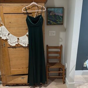 Elegant Dark Green Spaghetti Strap Dress by Windsor medium